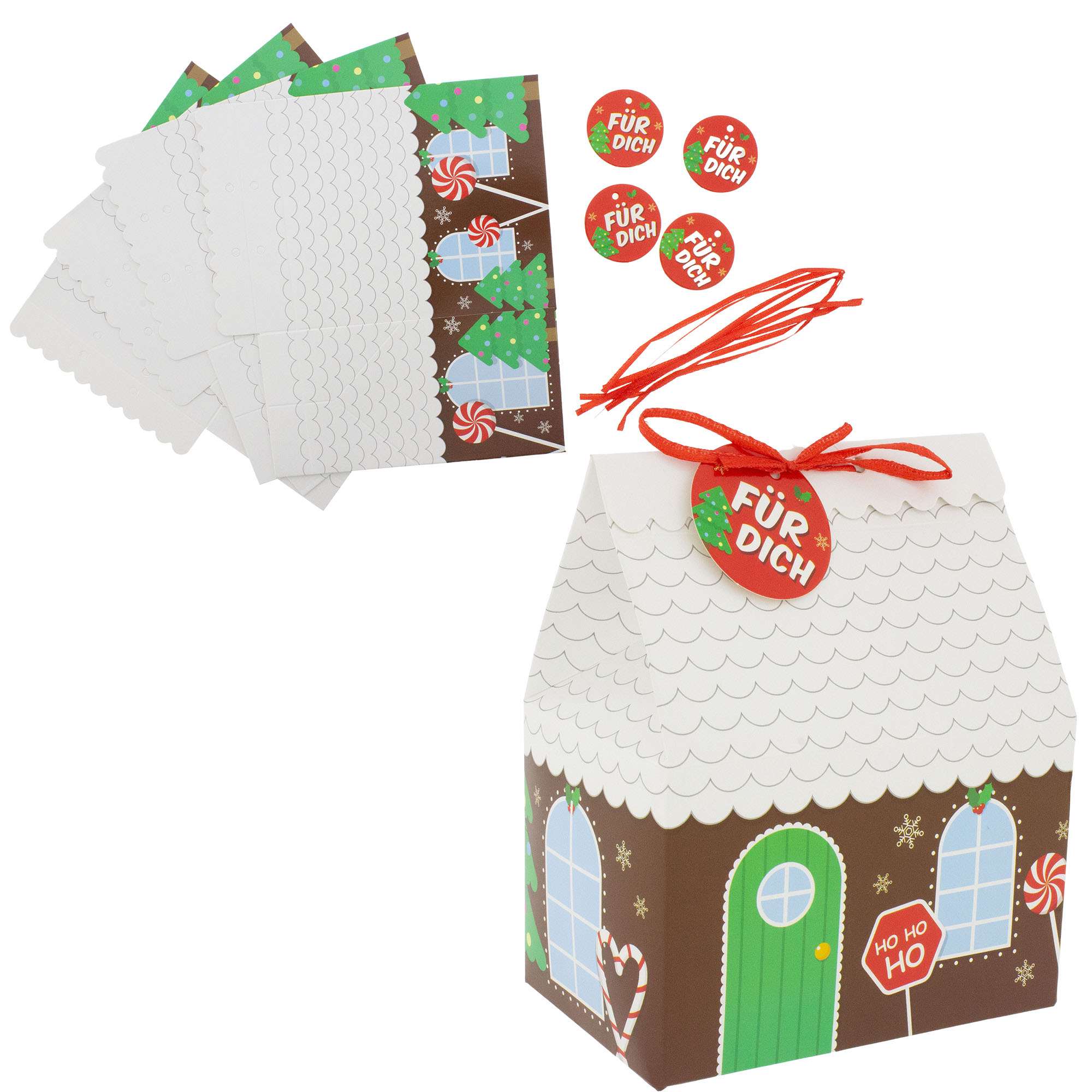 880041_neuu 12 x Geschenkbox Kekshaus für Plätzchen
