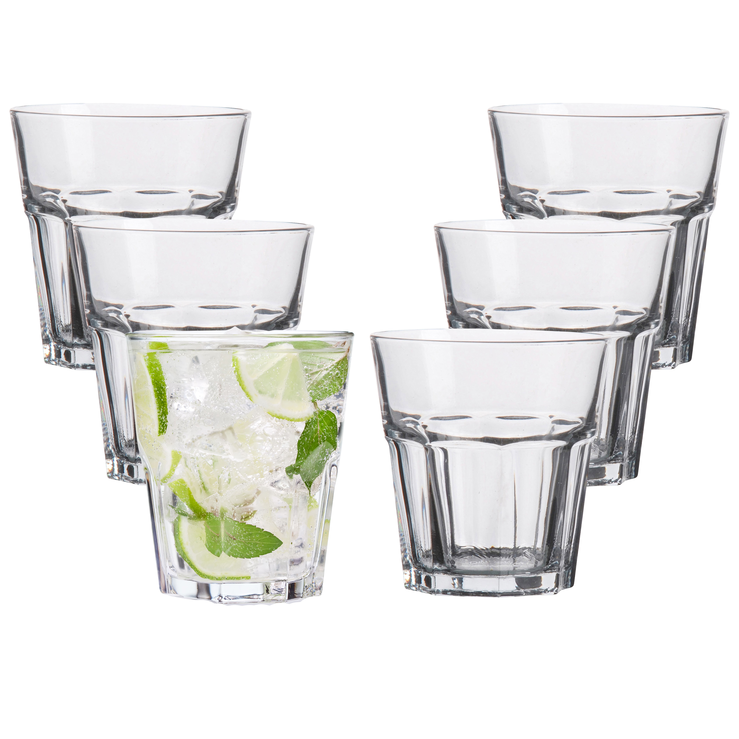 29800-6er 6-tlg. Set Vegas Trinkgläser in stilvoller Optik - 270 ml / 180 ml
