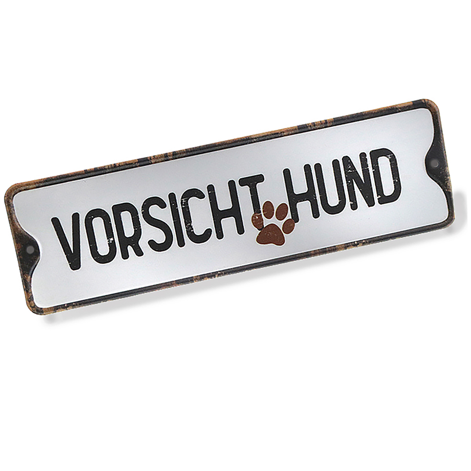Schild "Vorsicht Katze" - "Vorsicht Hund" zum Hängen 27 x 8 cm