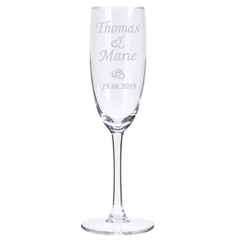2-tlg. Set Sektgläser mit persönlicher Gravur zur Hochzeit oder für Verliebte