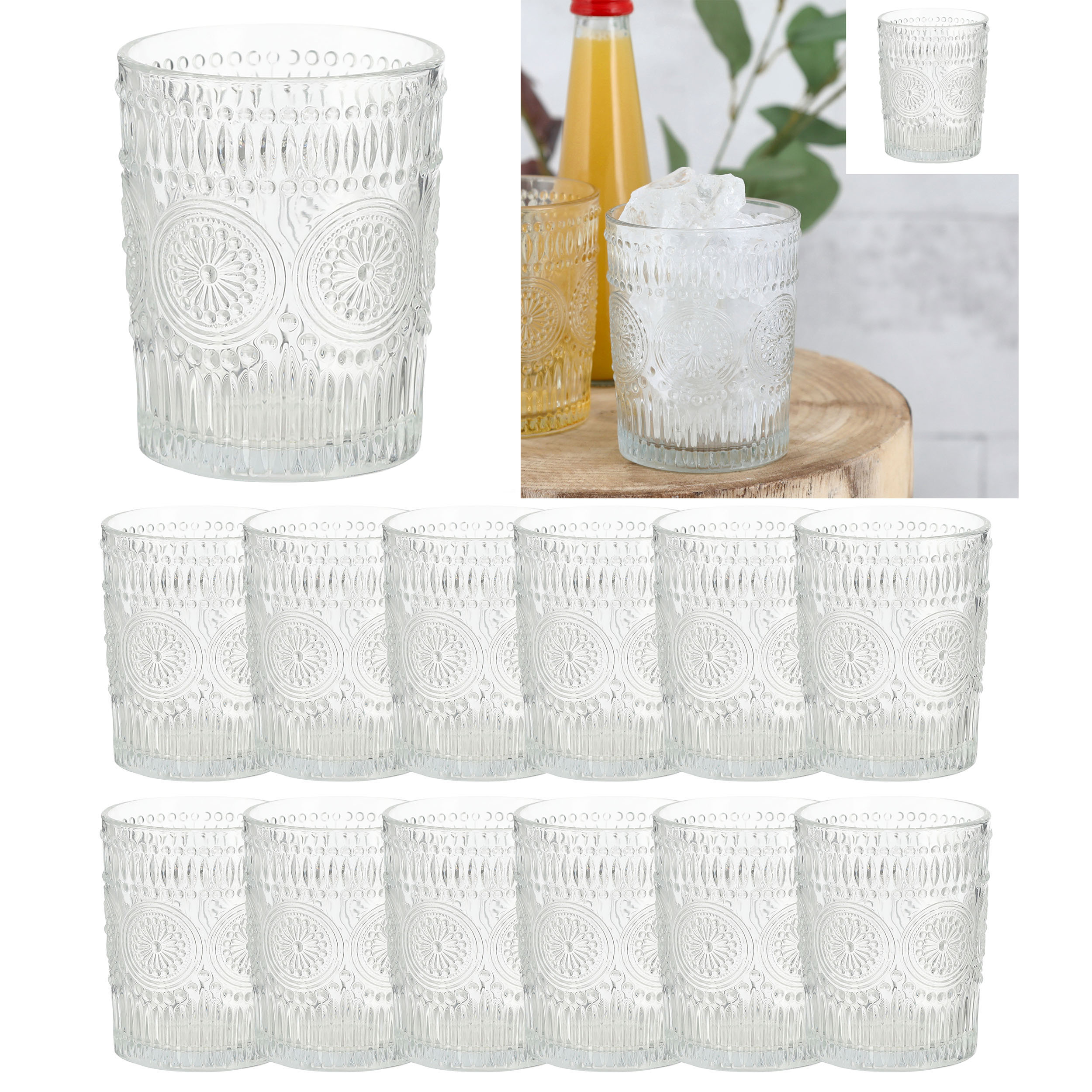 46126-_12er-Kopie 12 x Trinkglas "Mandala" 300 ml