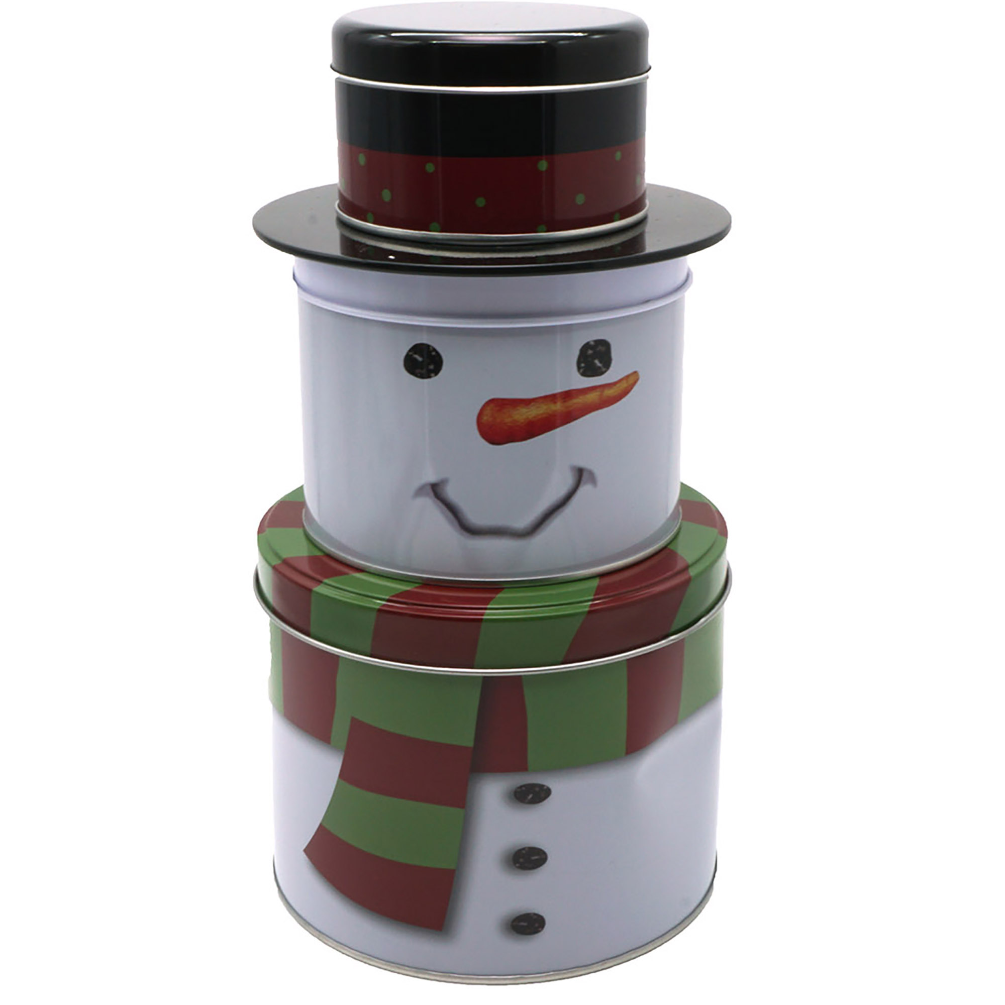 3-tlg. Set Gebäckdosen aus Metall als Weihnachtsfigur