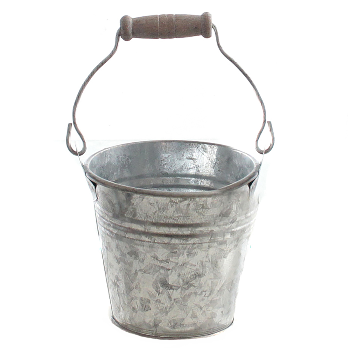 59950_neu 6 x Kleine Metalleimer mit Henkel, verzinkt H 8 cm