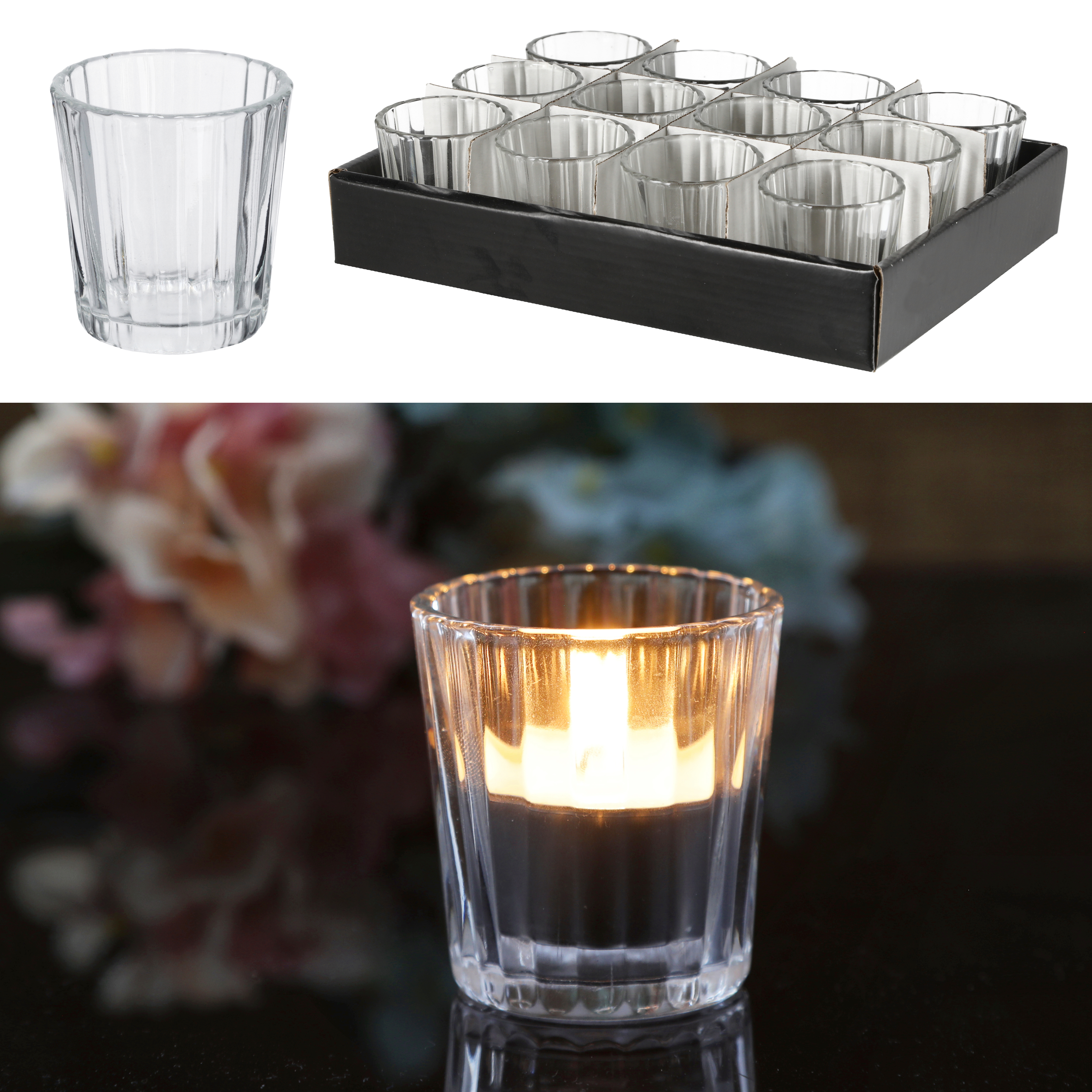 56512-unbearbeitet 12 x Windlchter aus Glas H 6 cm