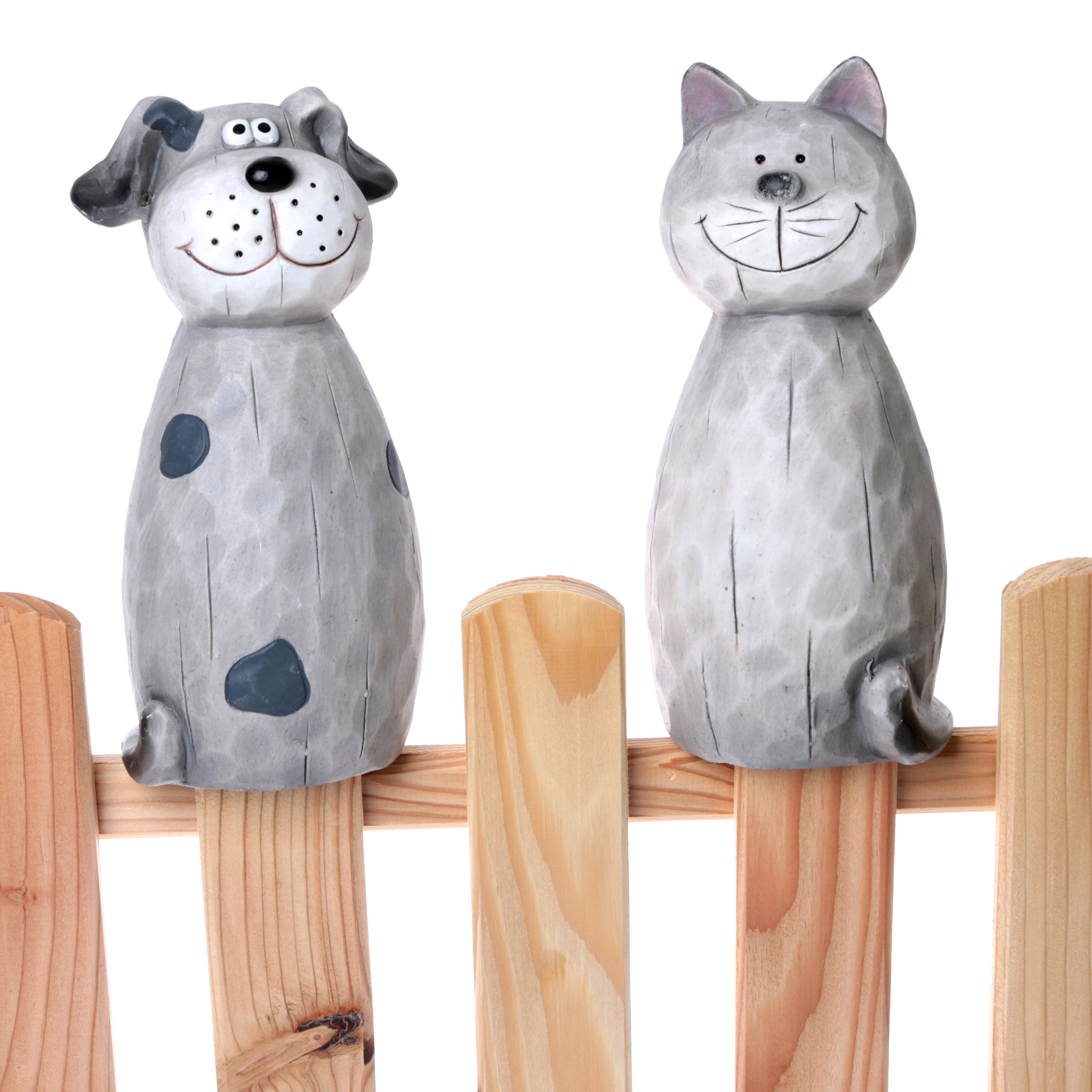 90782 2-tlg. Set Zaunhocker "Katze Mia" aus Keramik H 22 cm