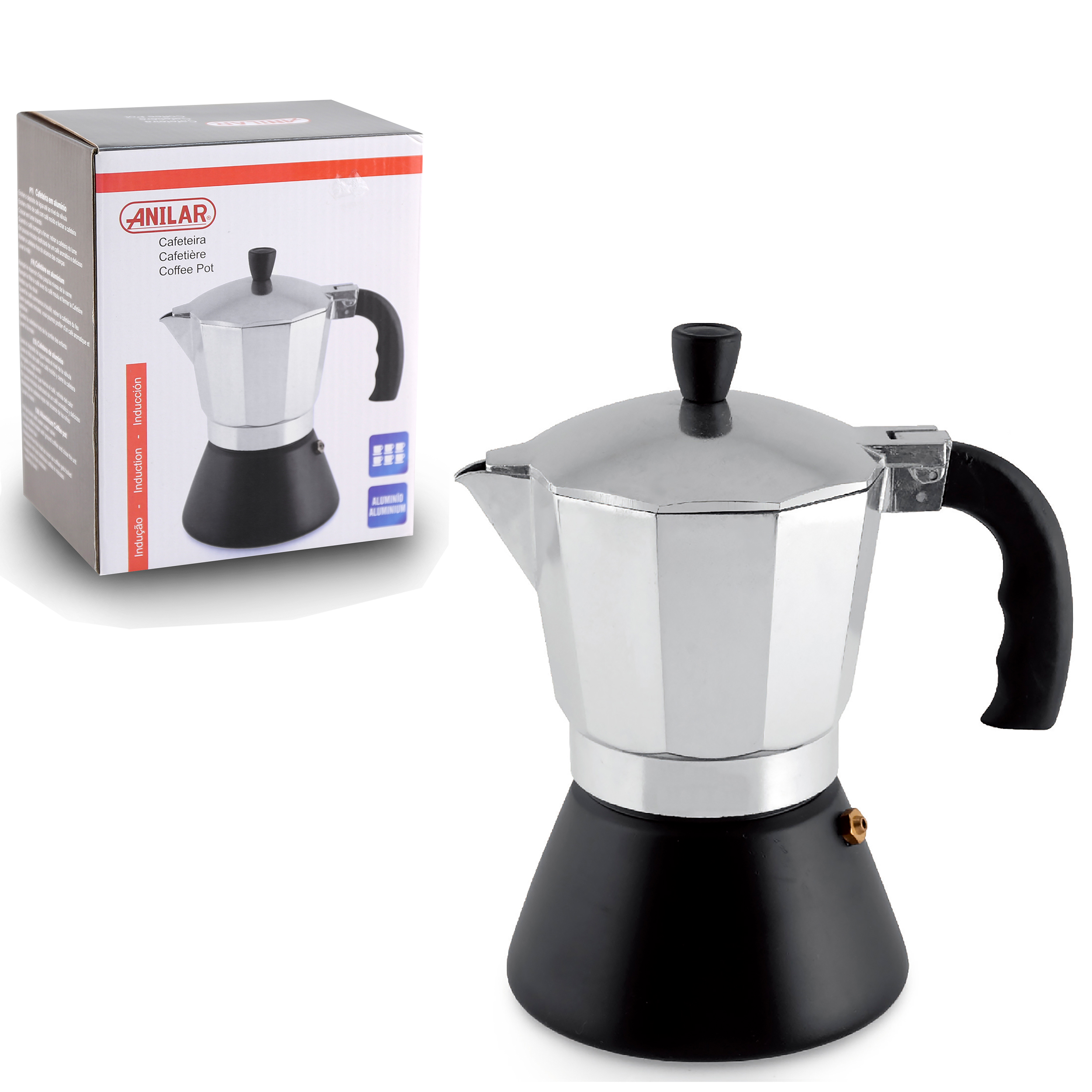 8080019ifZ4QnDXCn351 Espressokocher aus Aluminium für 6 Tassen