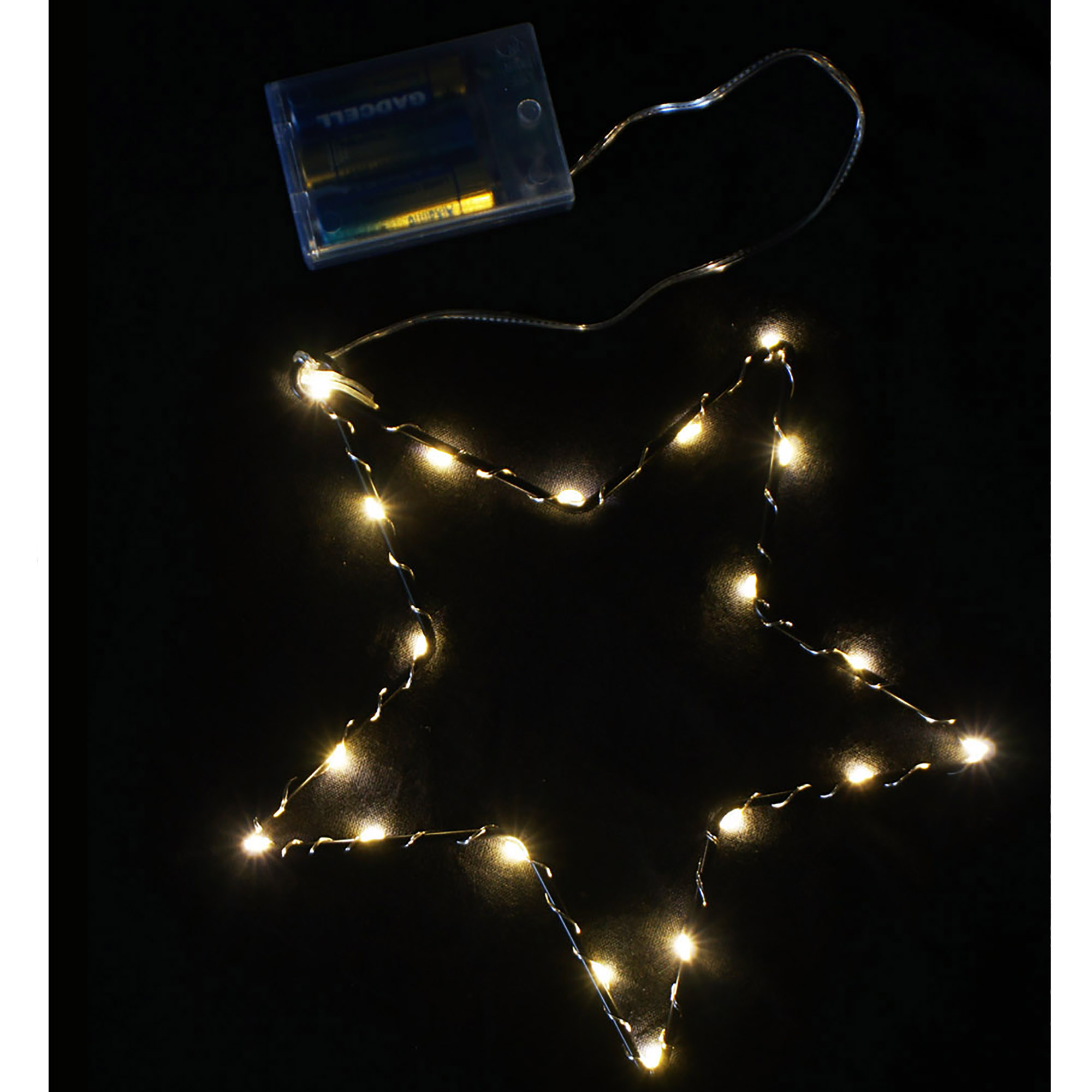 01248_ LED Weihnachtsstern - warmweiß mit Timer - batteriebetrieben