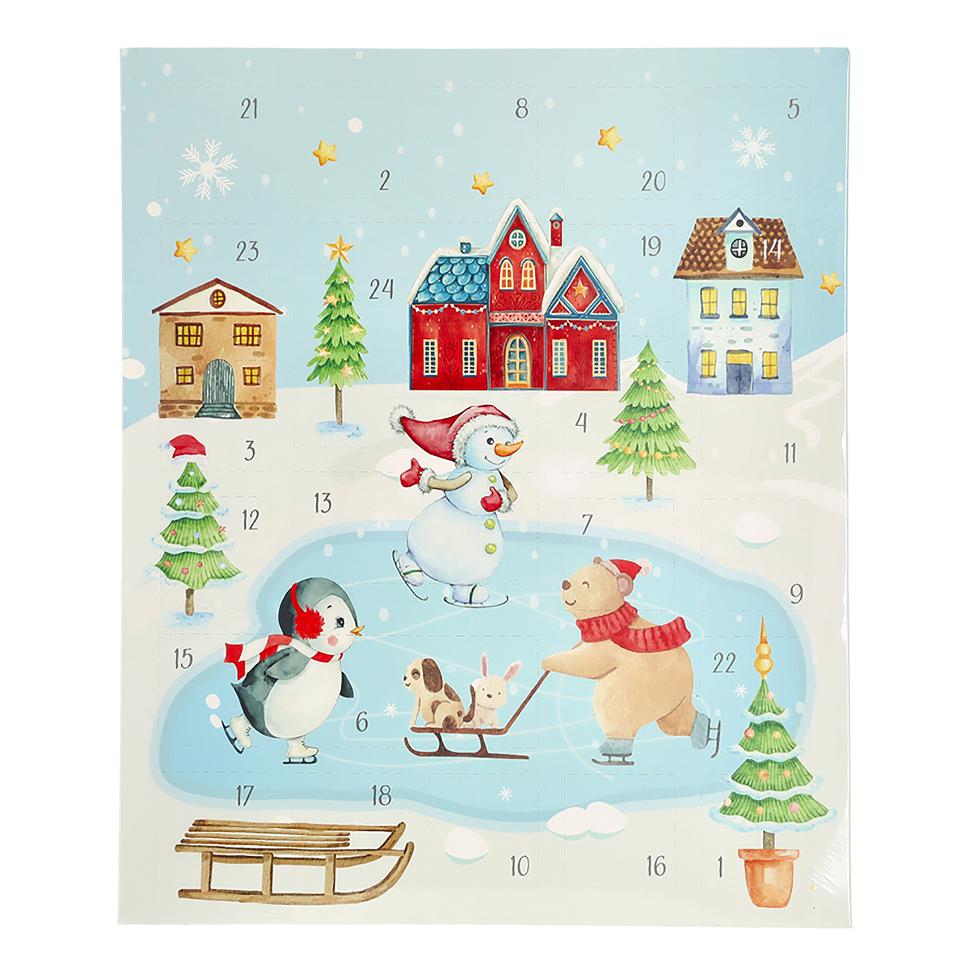 Adventskalender aus Pappe zum Selbstbefüllen 31 x 37,5 cm