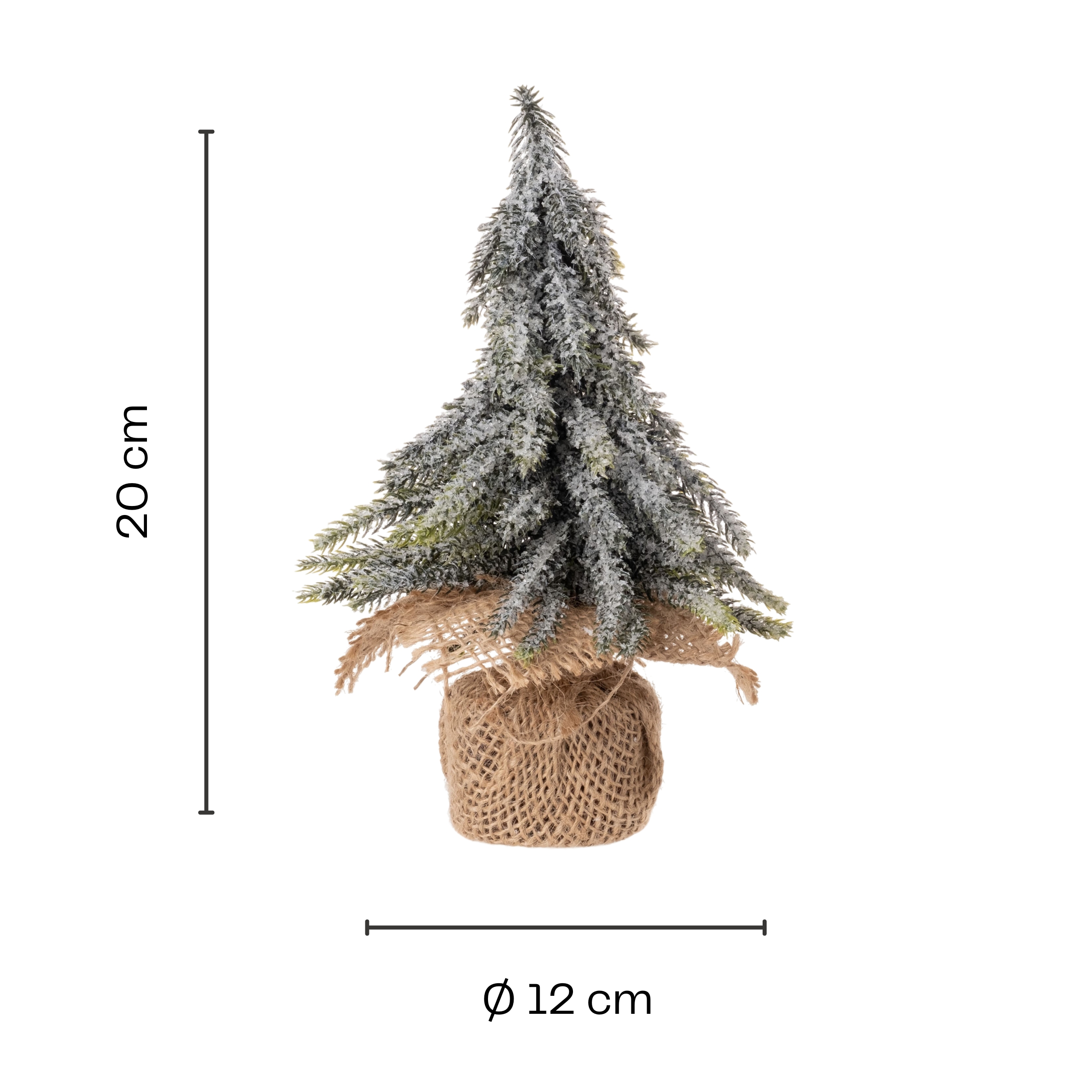 Künstliche Tanne mit Eiskristallen verziert