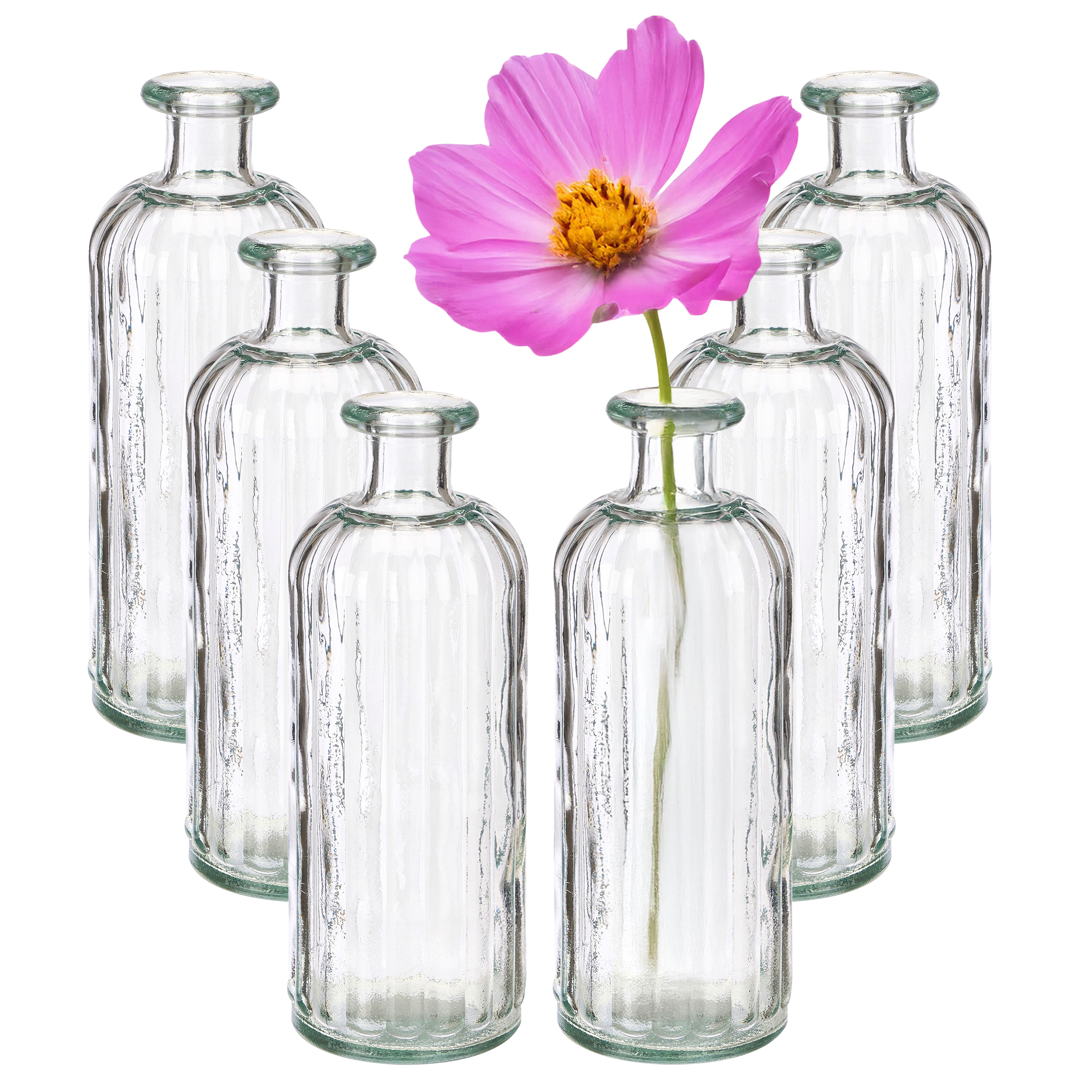 82132_-6er_ 6er Set Vintage-Glasvasen H 28 cm