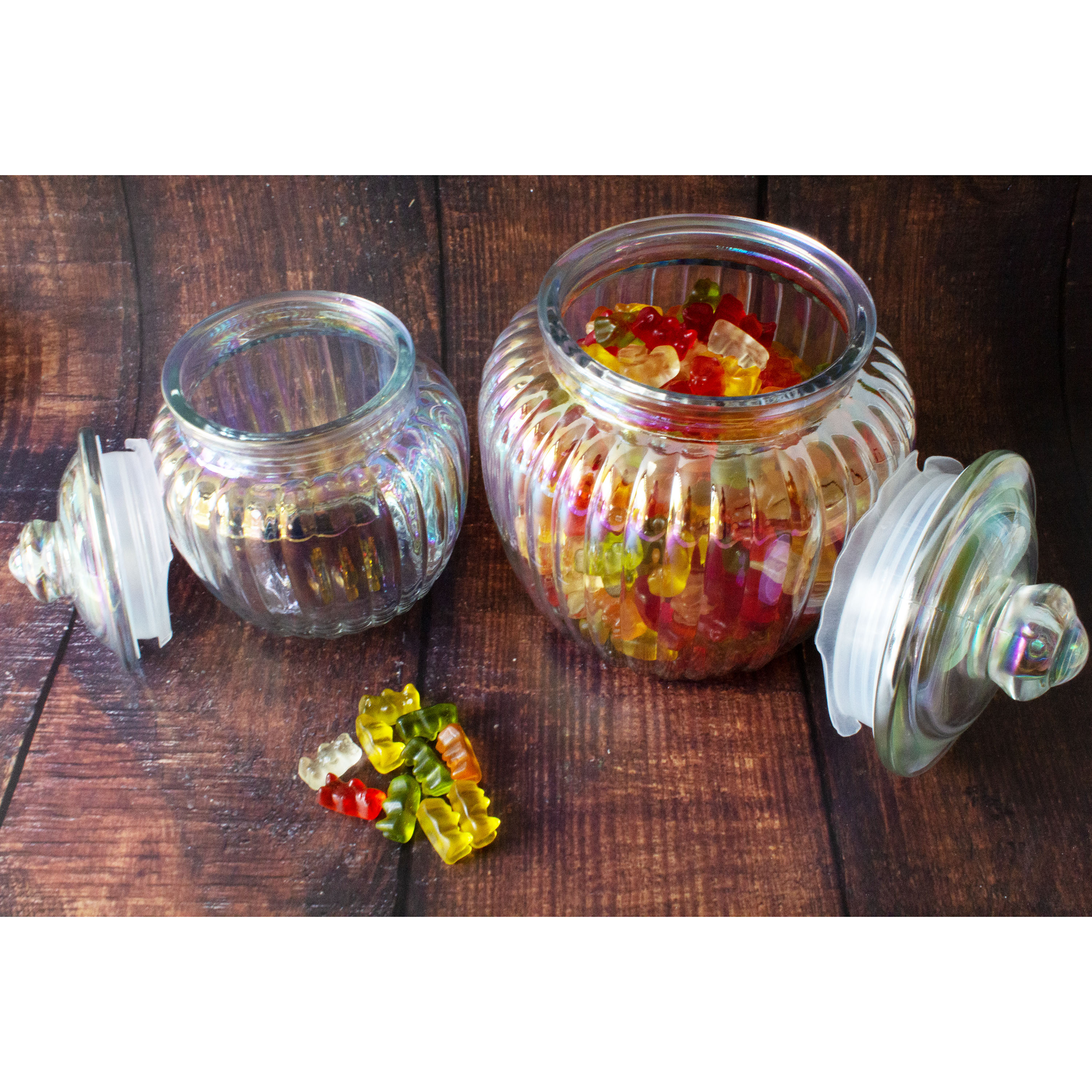 Vorratsgläser "Holographie"schimmernd mit Deckel