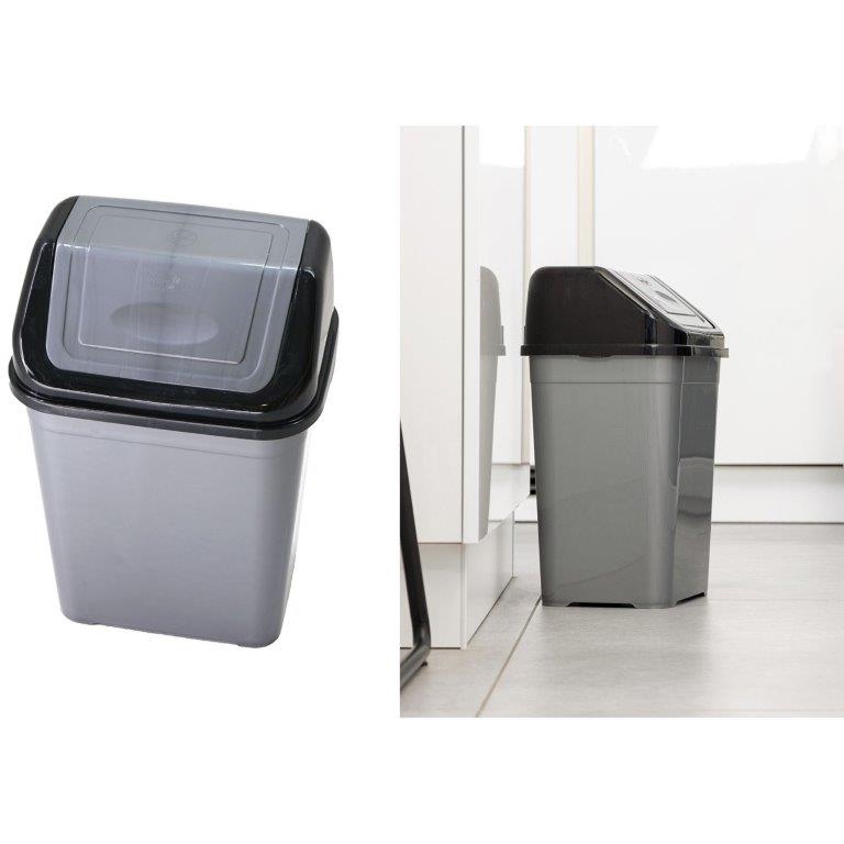 Mülleimer mit Schwingdeckel aus Kunststoff