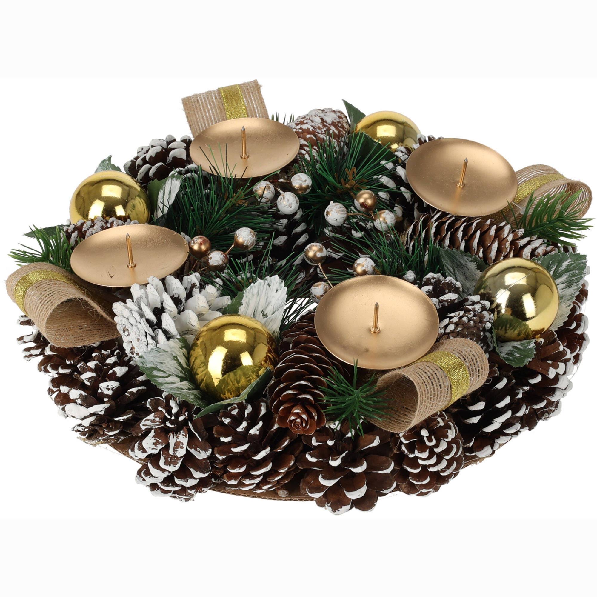 Ø 27 cm - goldfarbene Kugeln