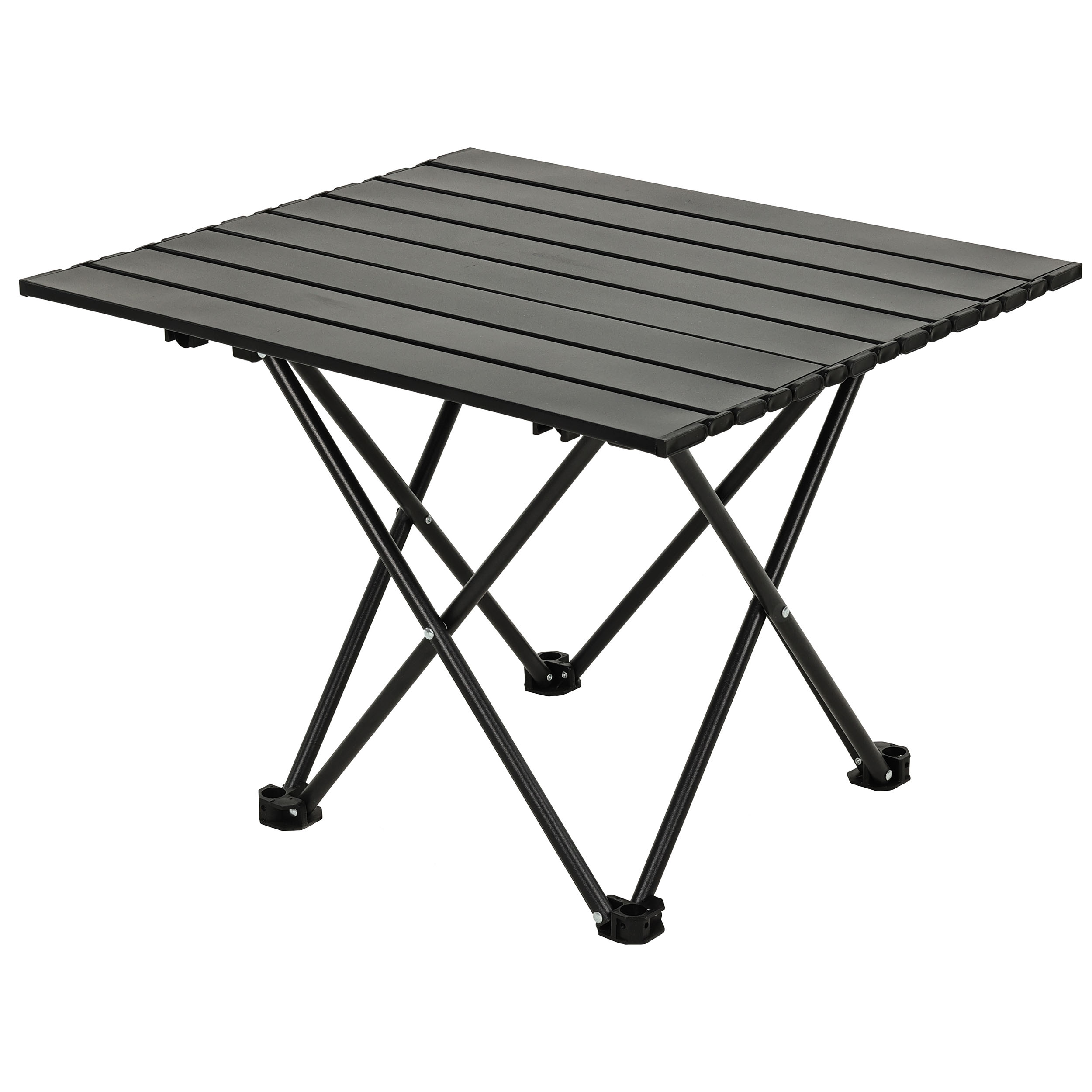 X51000010__zm3gIoRIIDrWf Beistelltisch Metall mit zusammenrollbarer Tischplatte - klappbar - wetterfest - 56 x 46 x 40 cm