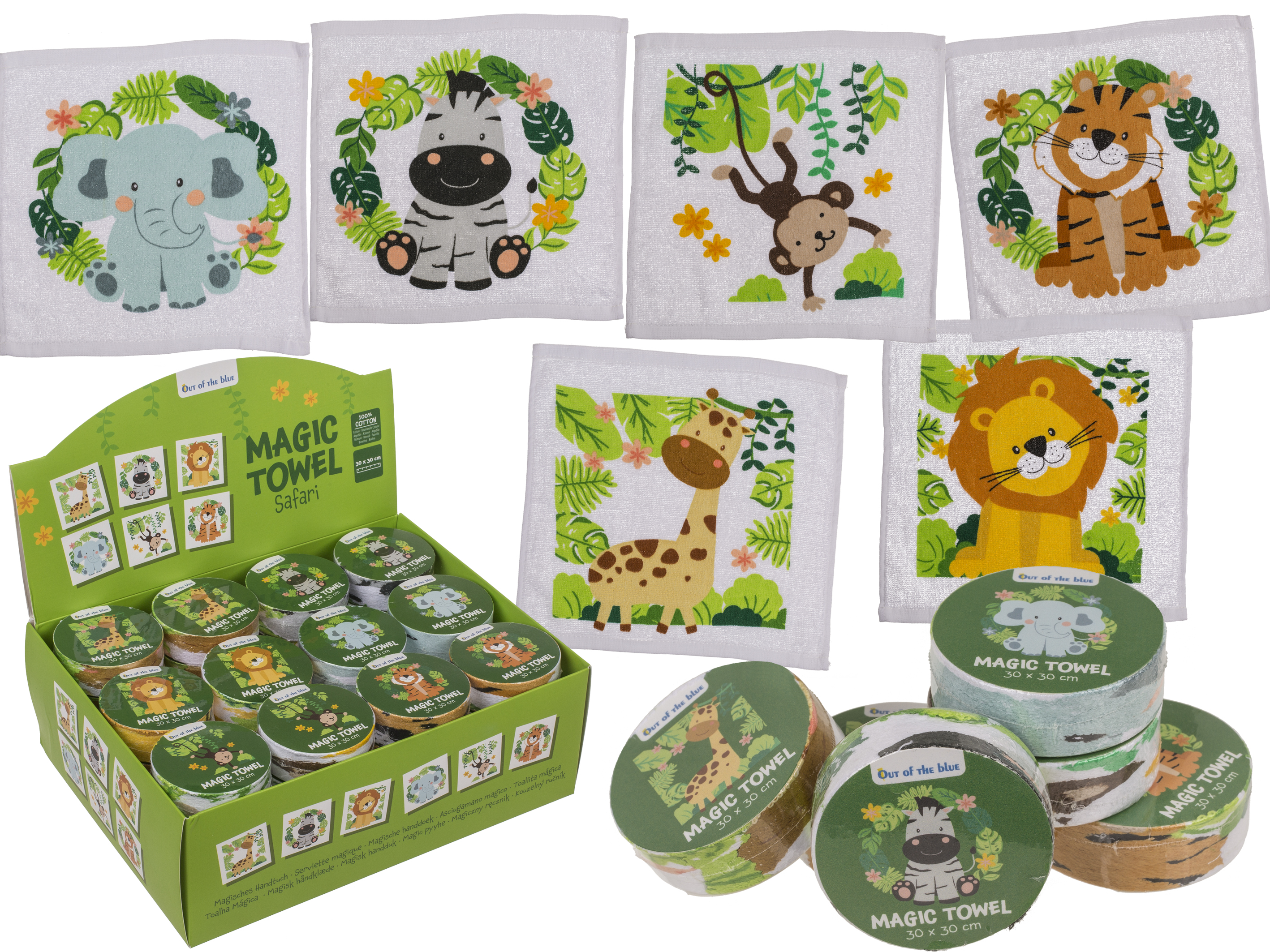 Magische kleine Handtücher aus Baumwolle  für Kinder 30 x 30 cm