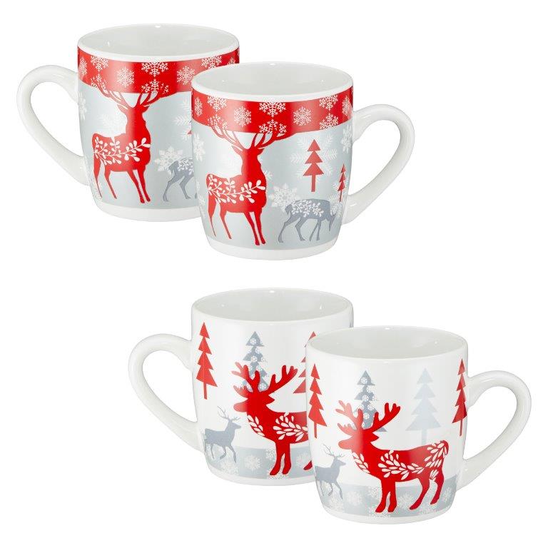 Weihnachtstassen im skandinavischen Stil aus Steinzeug