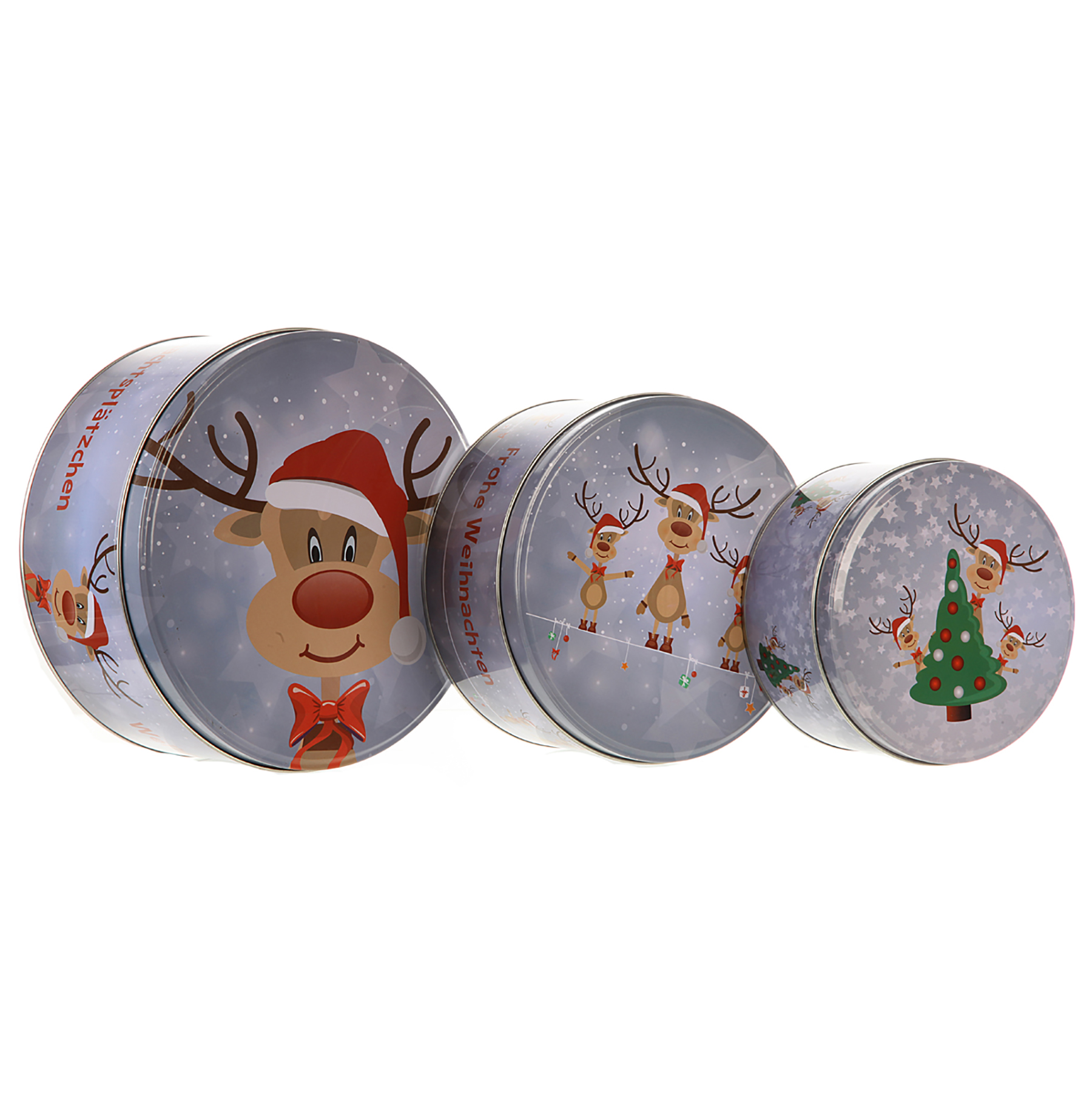 60849_Geschenkdosen 3-tlg. Set Gebäckdosen mit weihnachtlichen Motiven