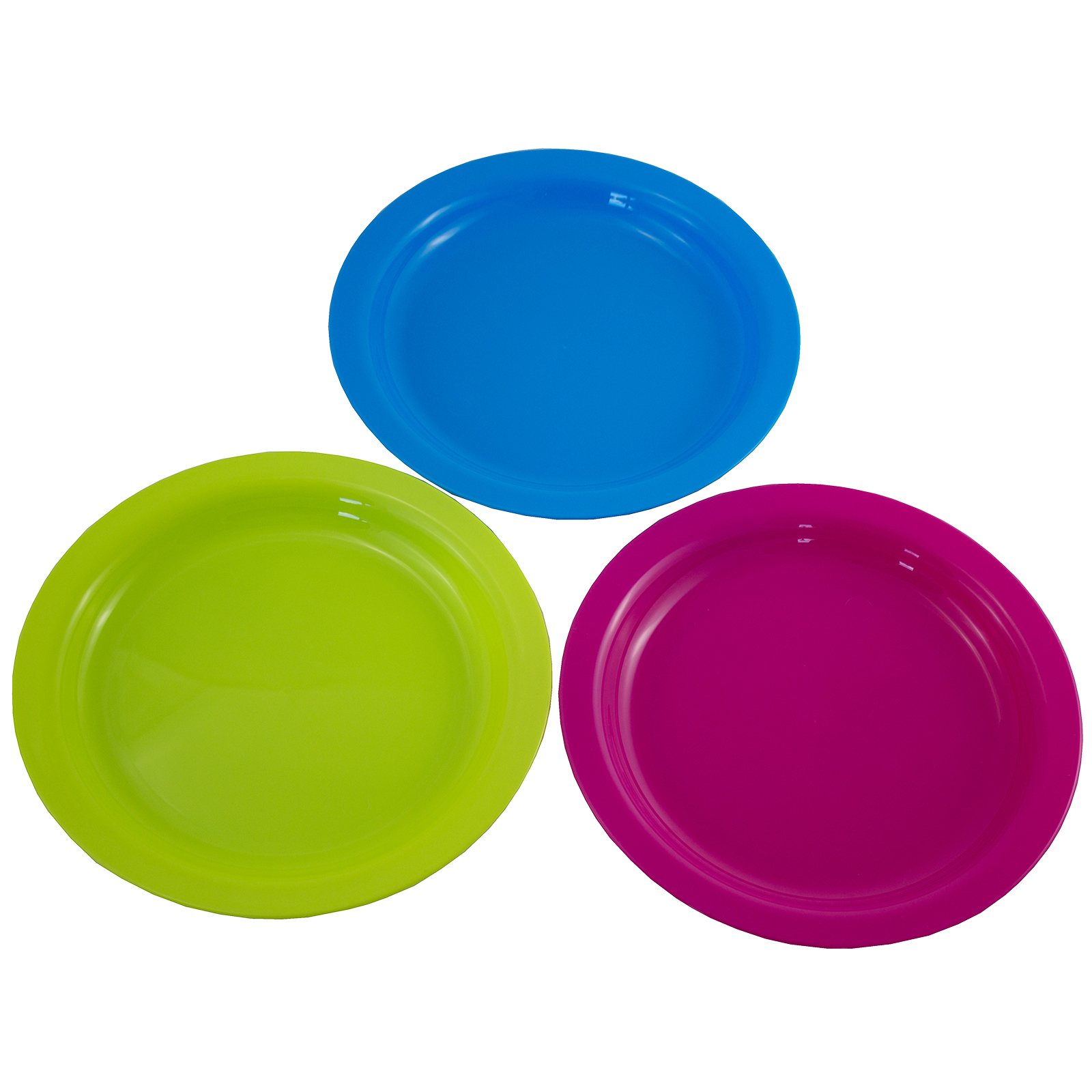 12 x Teller in bunten Farben aus Kunststoff -  Ø 21 cm