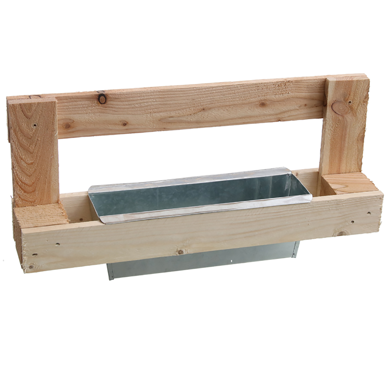 Wandhalter in Paletten-Optik mit Pflanzkasten aus verzinktem Metall L 60 cm