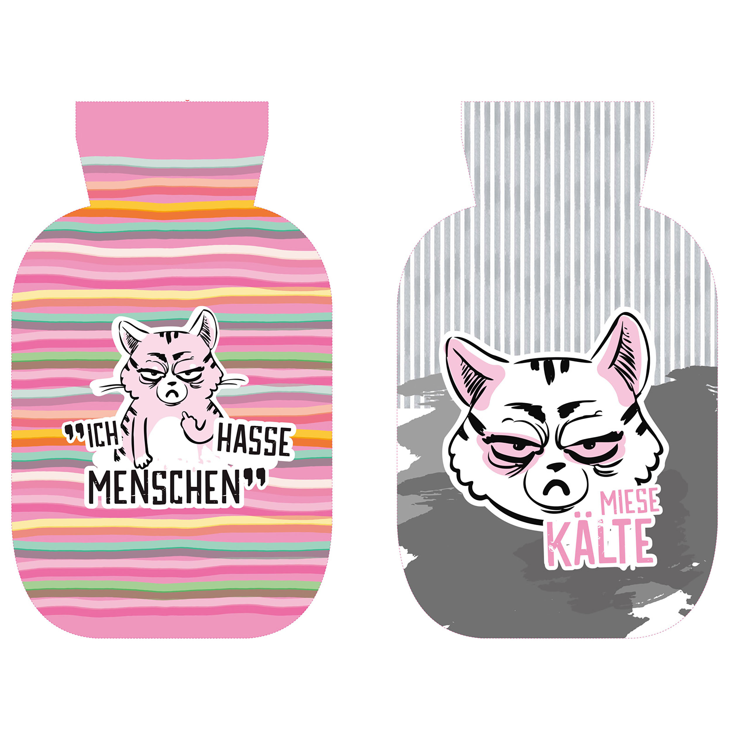 Wärmflasche "Miesekatze" 2 Liter - 2 Designs