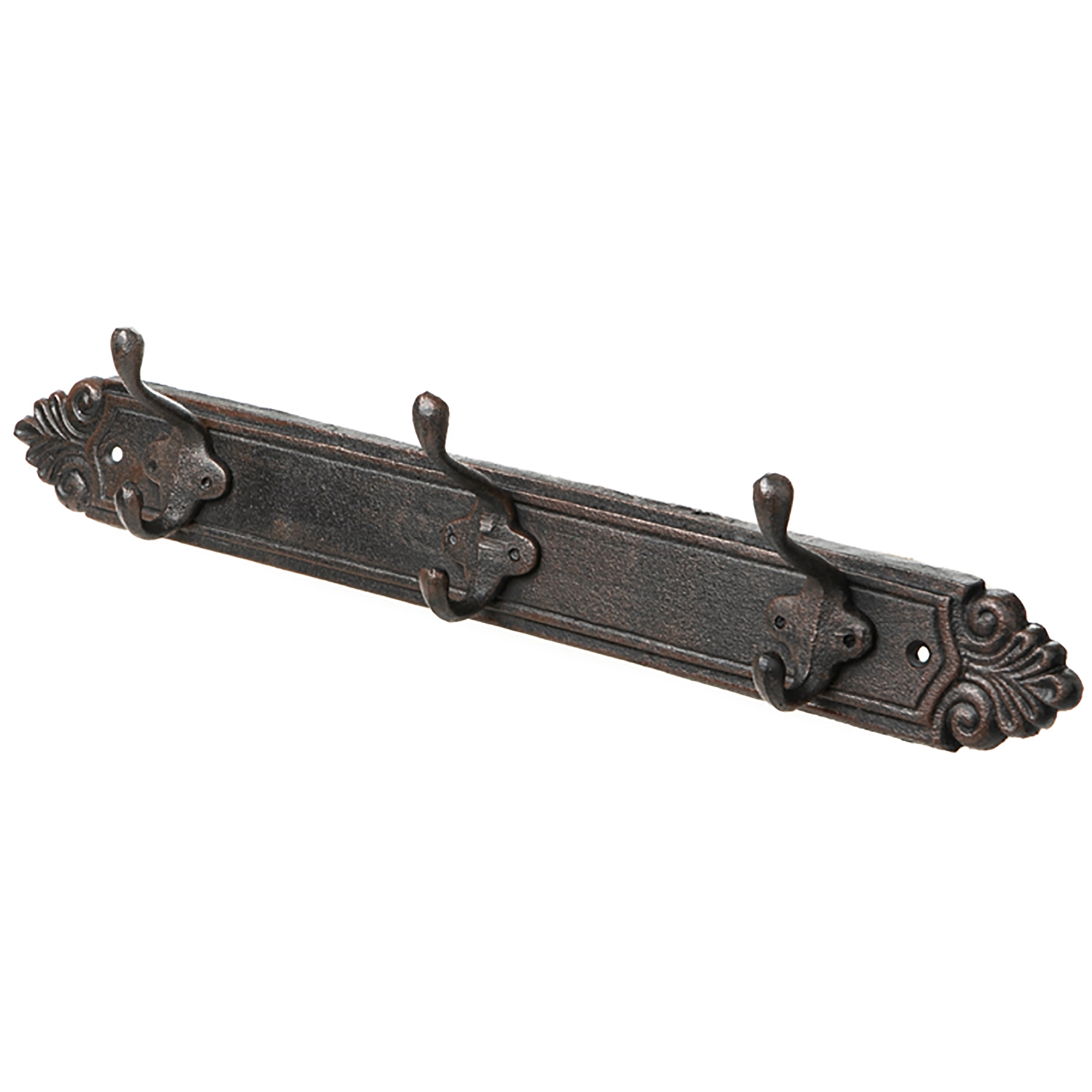 74180 Massive Hakenleiste aus Gusseisen - 3 Haken - L 45 cm