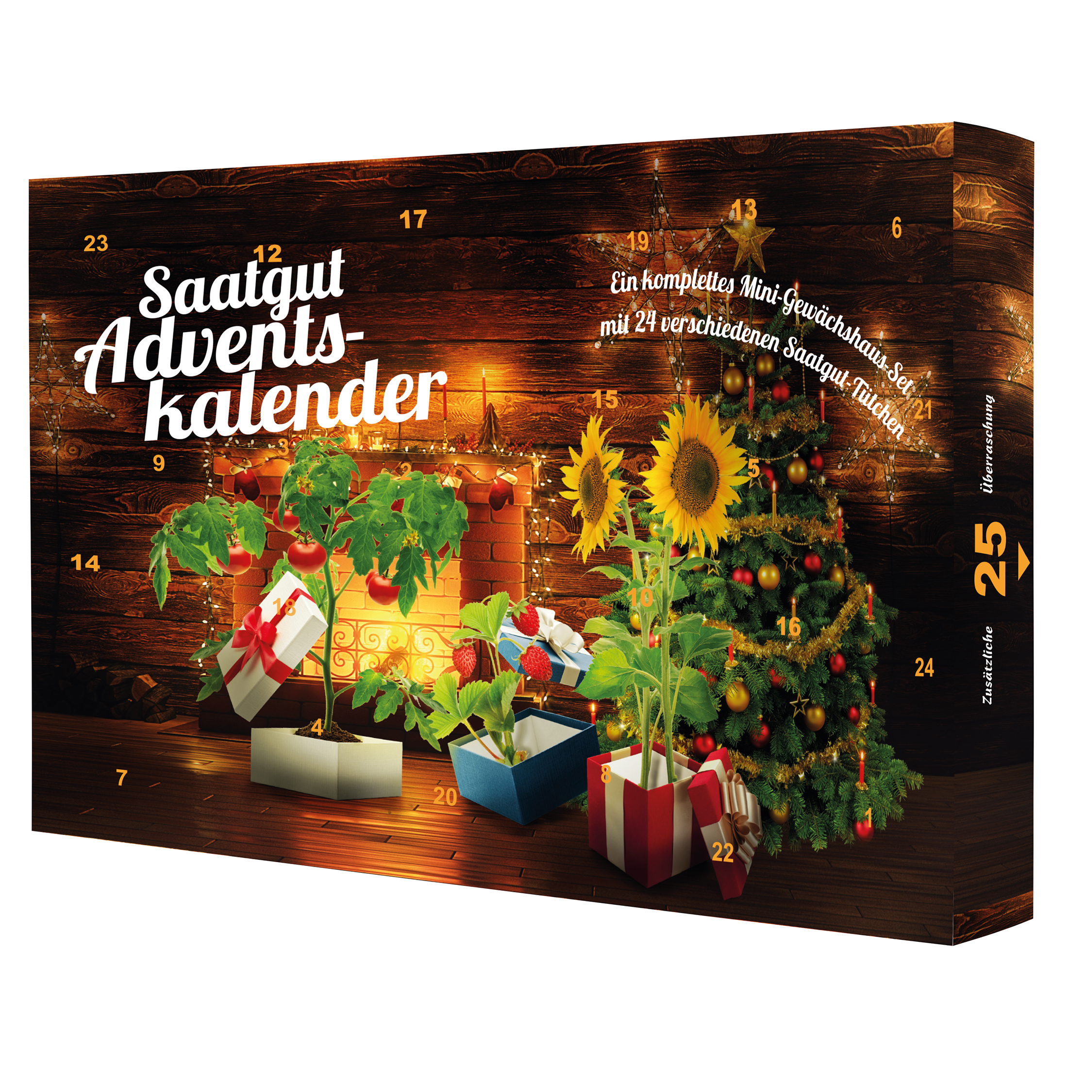 8726200510157-18051015 Adventskalender - 24 Samen & komplettes Gewächshaus "Kamin" (Blumen + Gemüse)