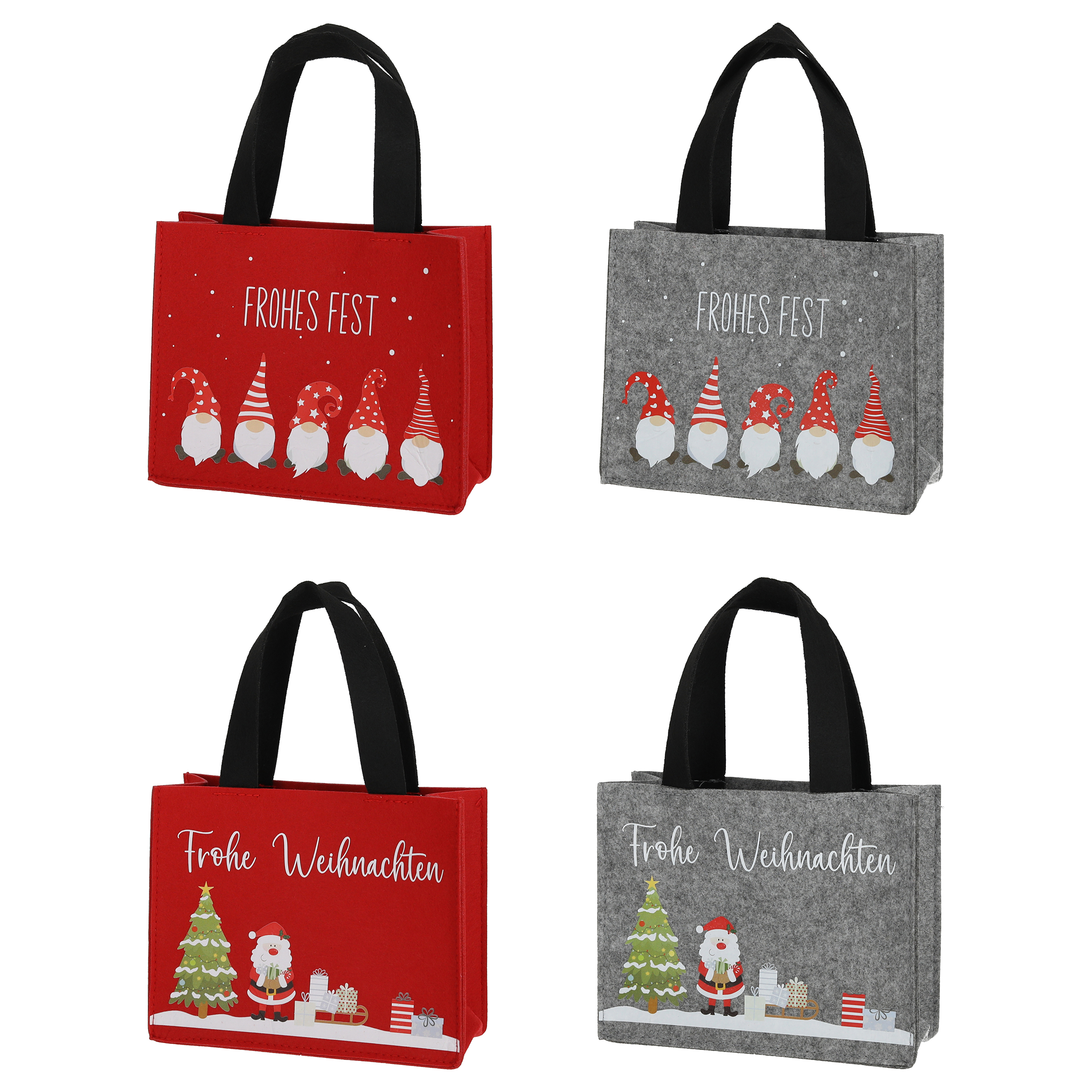 74804 4er Set Geschenktaschen aus Filz - 20 x 7,5 x 15,5 cm (L/T/H)