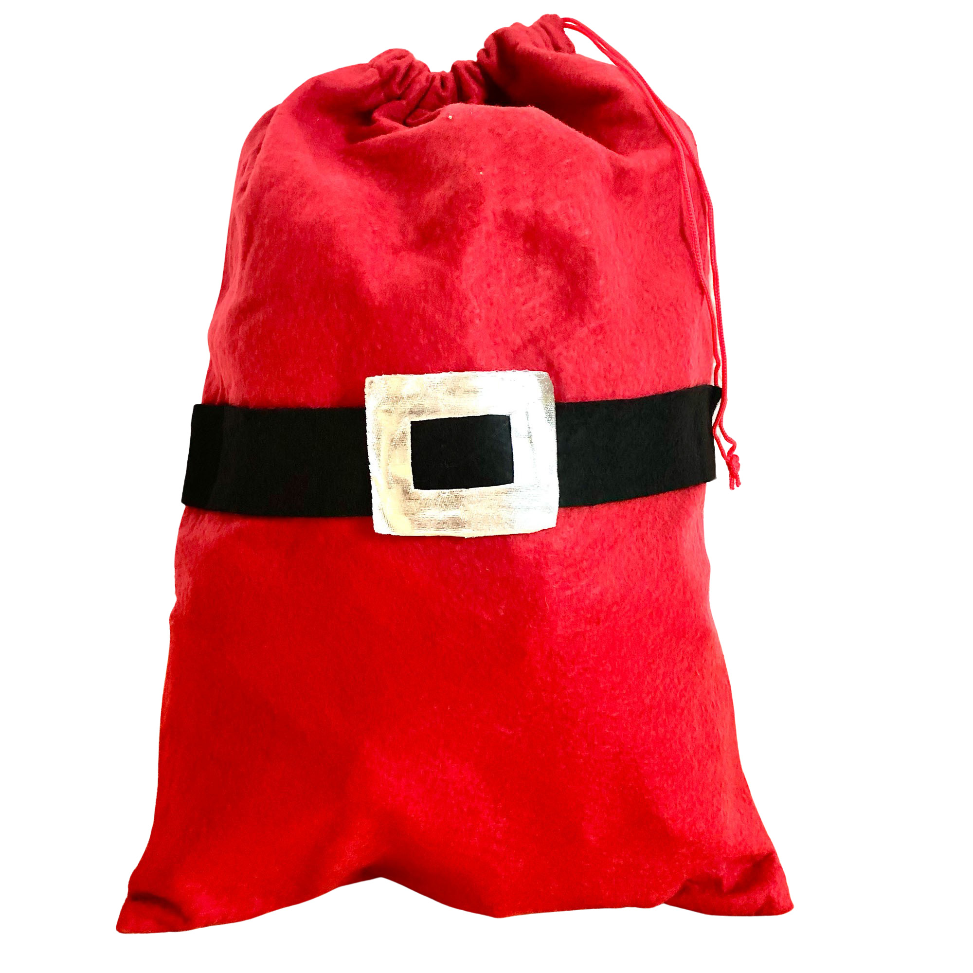 10714_ 6 x Weihnachtsbeutel "Nikolaus Sack" mit schwarzem Gürtel 30 x40 cm
