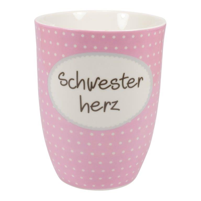 BEC-016-Tasse-Schwesterherz XXL Tassen mit Spruch/Aufdruck zum Verschenken 500 ml
