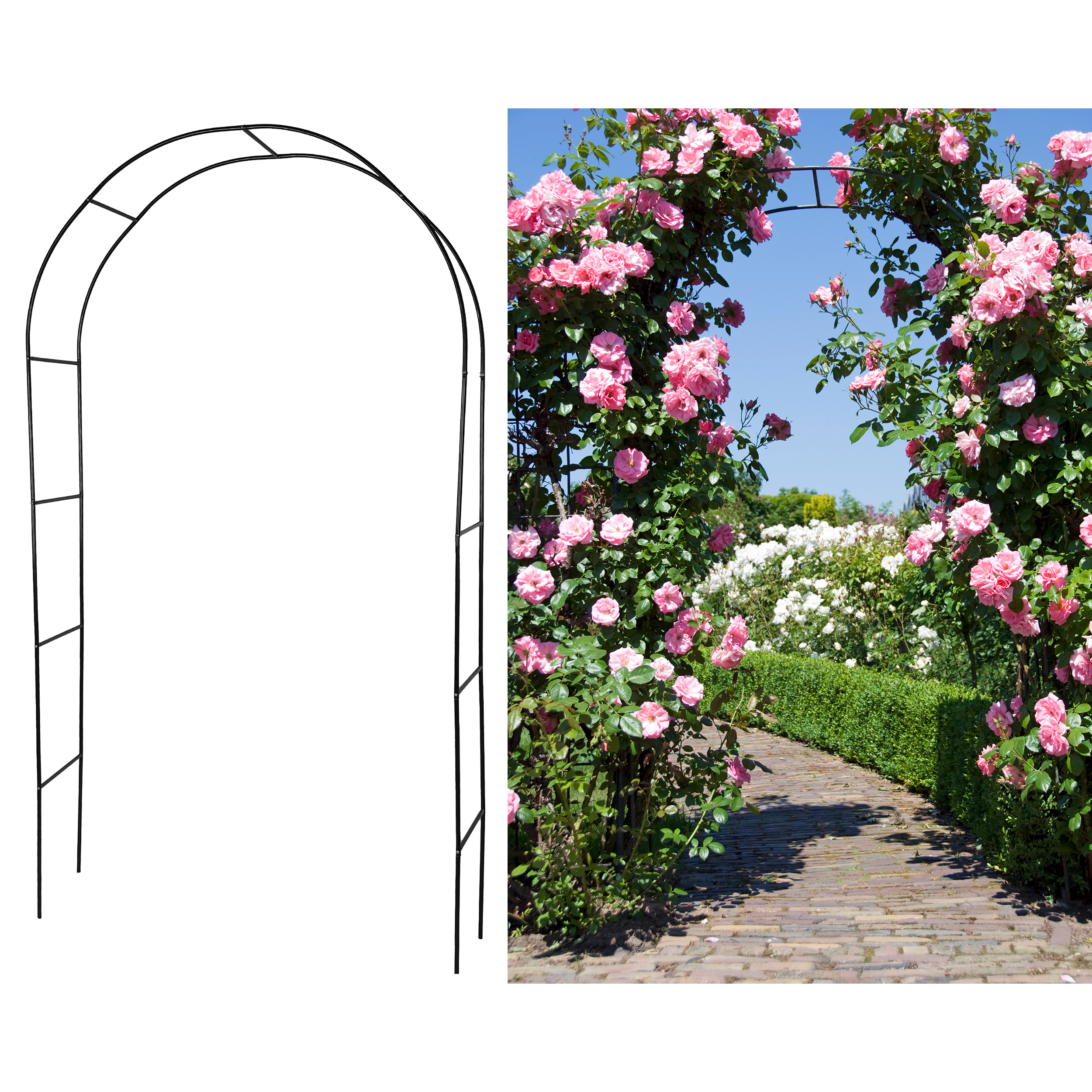 330041-Kopie-Kopie Gartenbogen aus grünem Metall 140 x 37 x 240 (B/T/H)