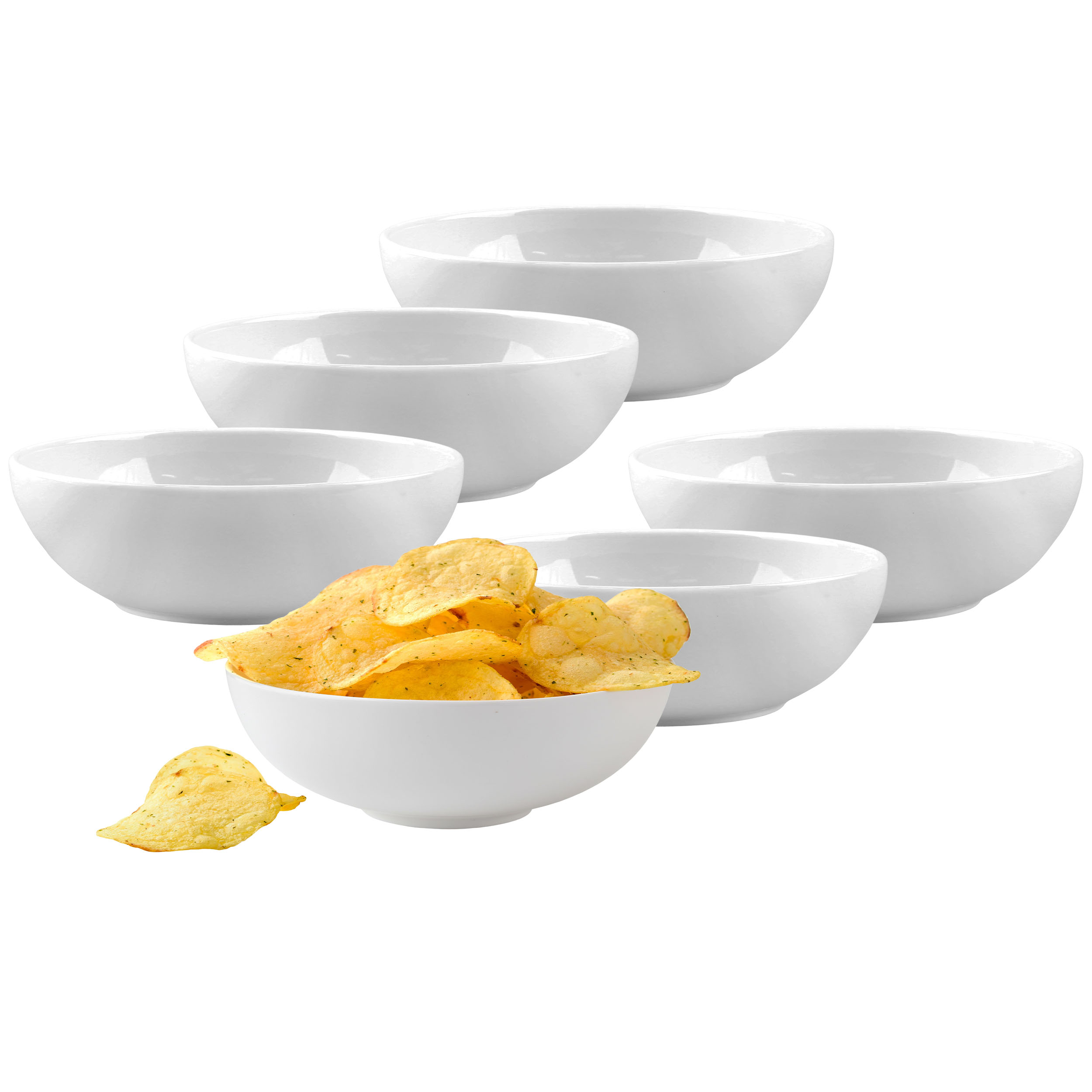 50734-6er 6-tlg. Set Schalen aus weißer Keramik 650 ml