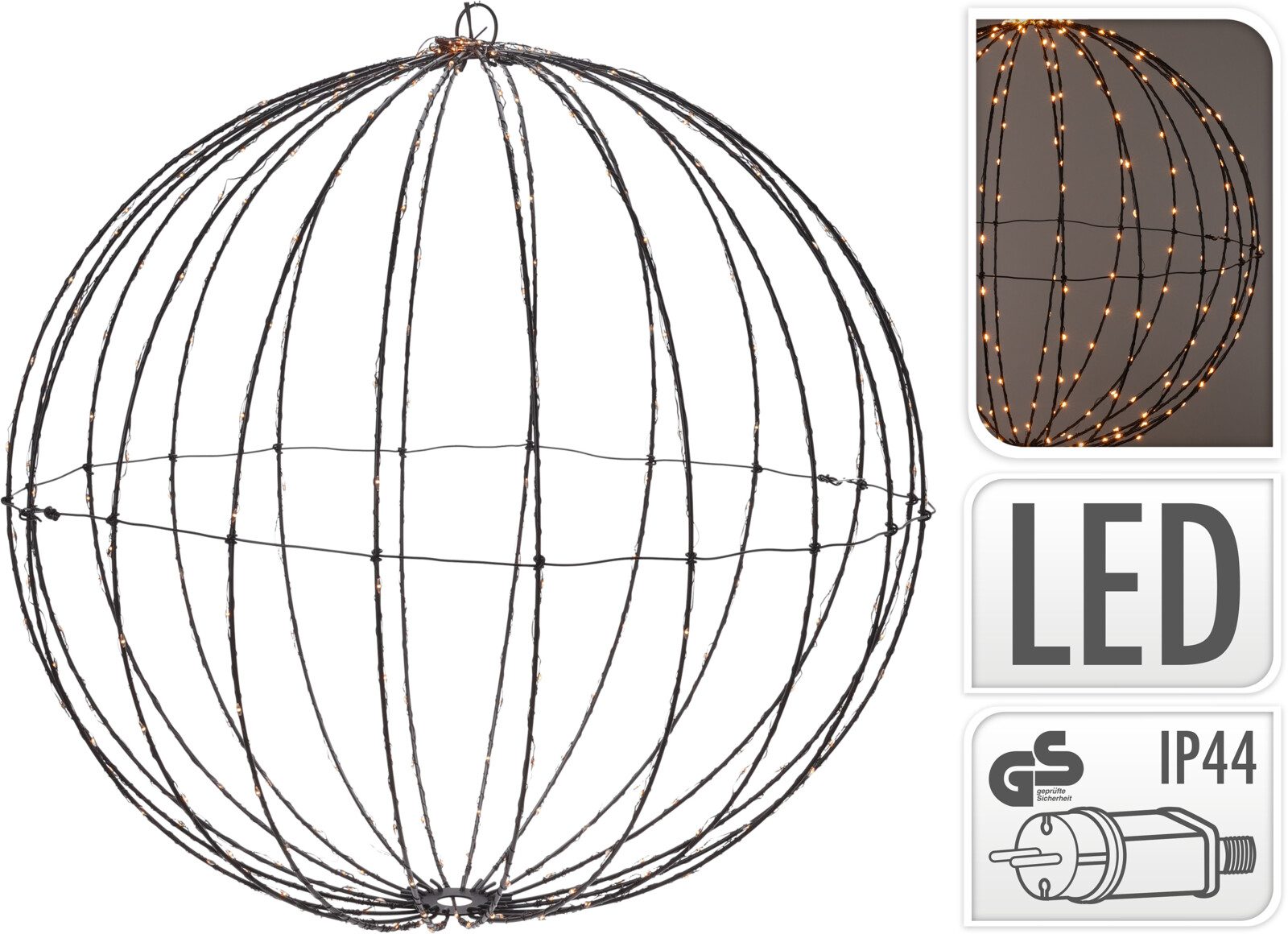 LED Kugel für den Außenbereich mit IP44 Trafo Ø 40 oder 50 cm - Inkl. Timer