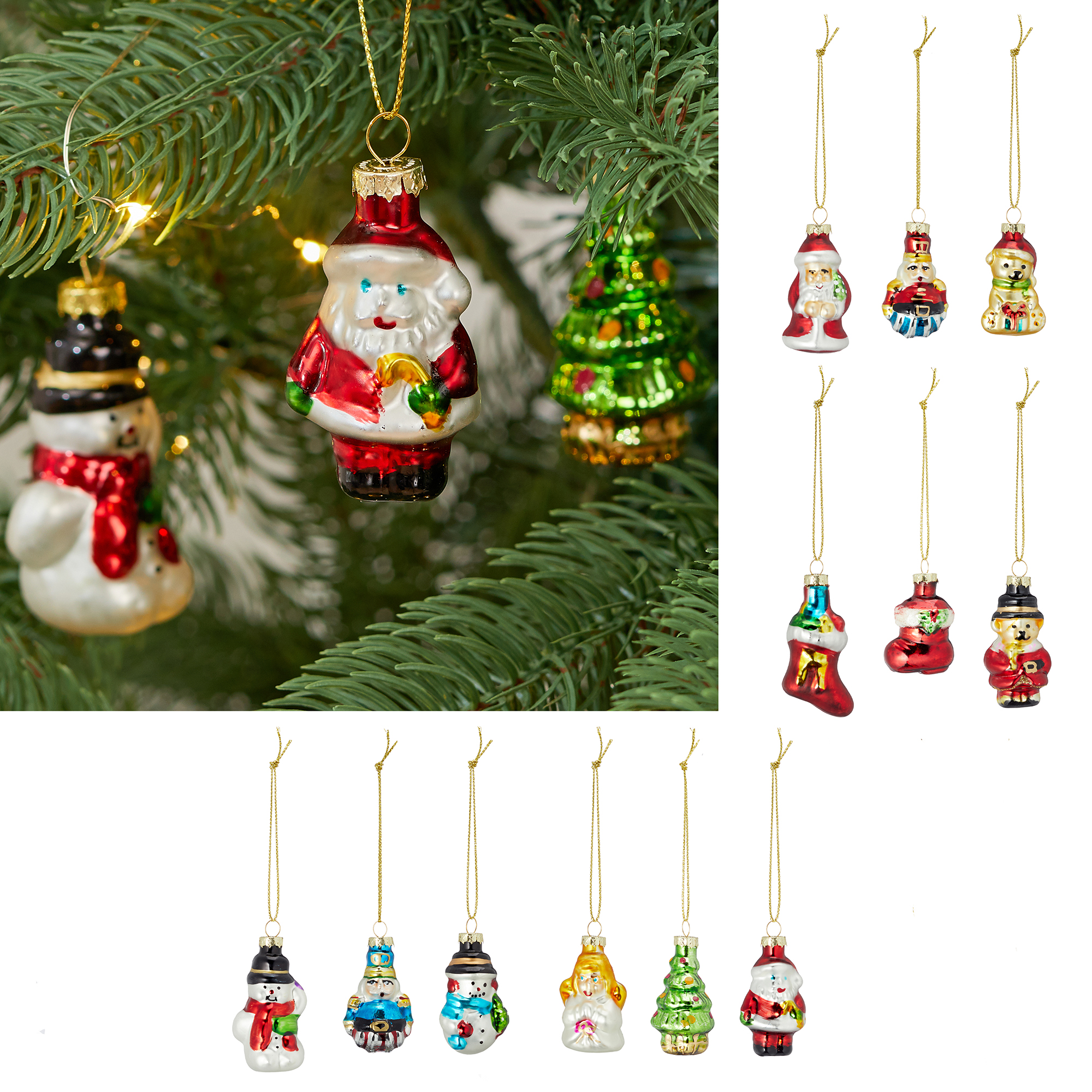 29036-Kopie-Kopie 12-tlg. Set Christbaumschmuck aus Glas ca. 5 cm